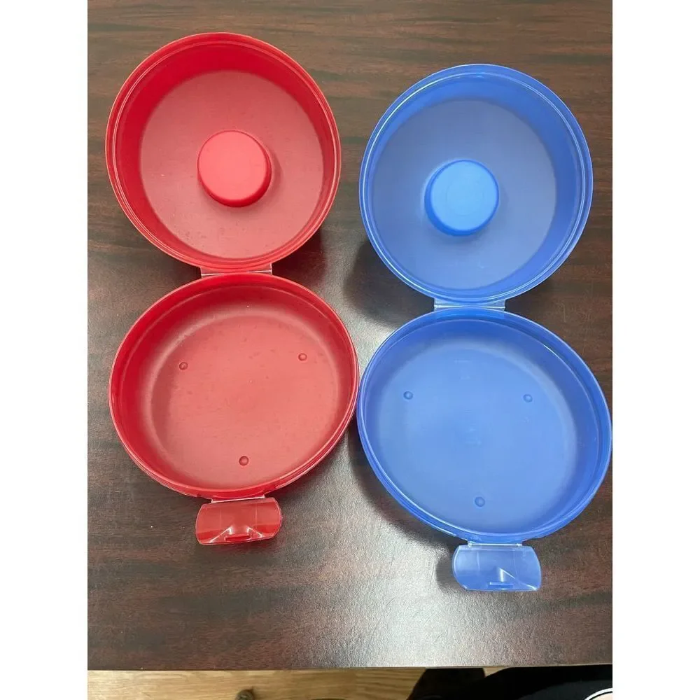 Two Tupperware Round Container with Dressing Holder - Picture 3 of 4
